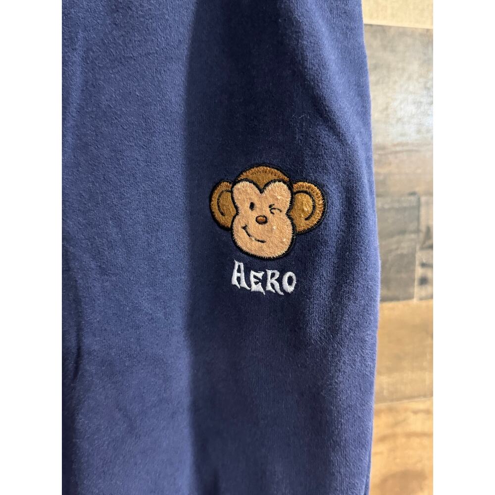 Vintage Y2K Aéropostale Navy Blue Monkey Graphic Flare Sweatpants - Size S - Picture 3 of 8